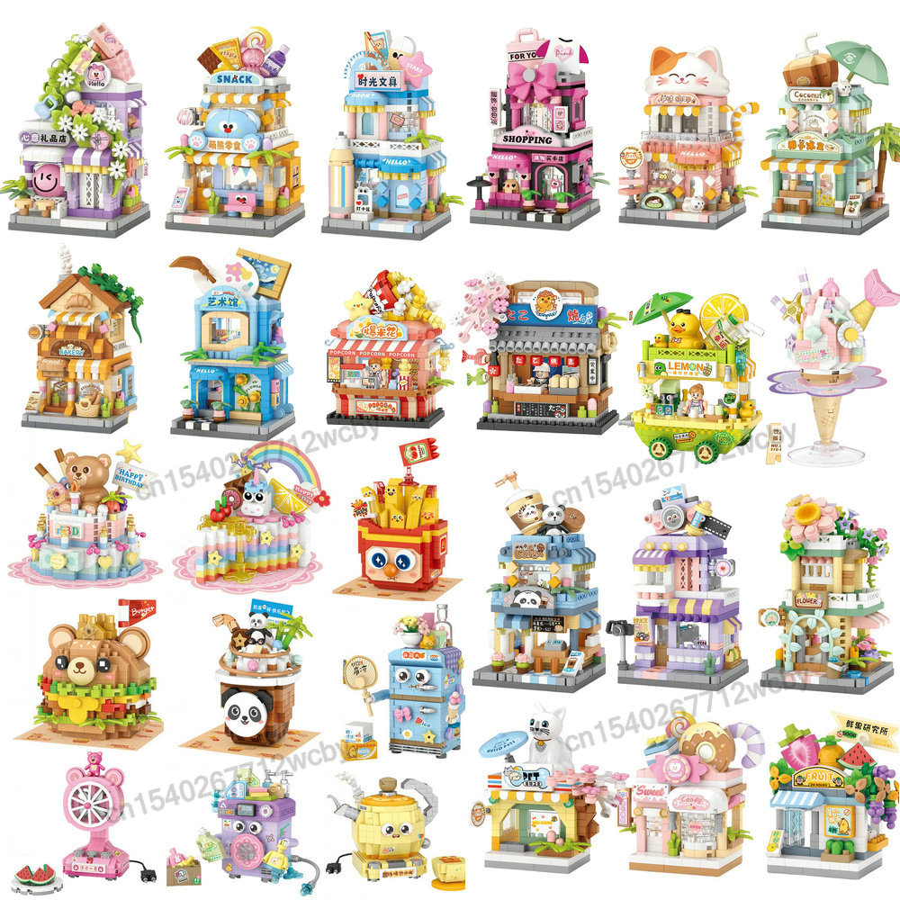 Model Kit Wall E - บ้านบล็อกตัวต่อเครื่องใช้ในครัวเรือนร้านขนมถนนขนมขบเคี้ยวของเล่นเด็กเด็กหญิงเด็กชายของขวัญที่เข้ากันได้กับเลโก้