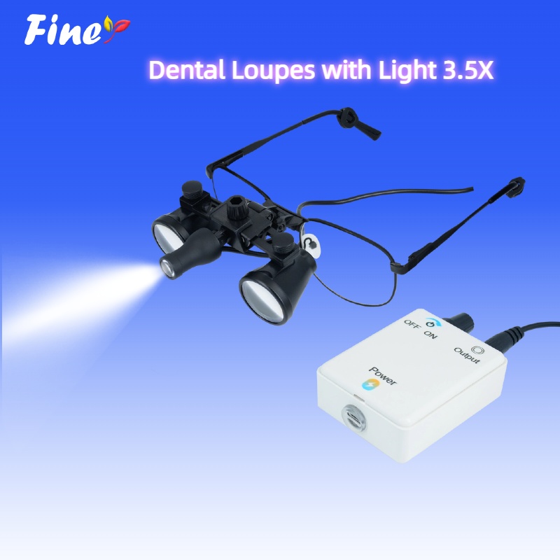 Magnifier With Light - แว่นขยายสำหรับทันตกรรม Finer Dental กำลังขยาย 3.5 เท่า
