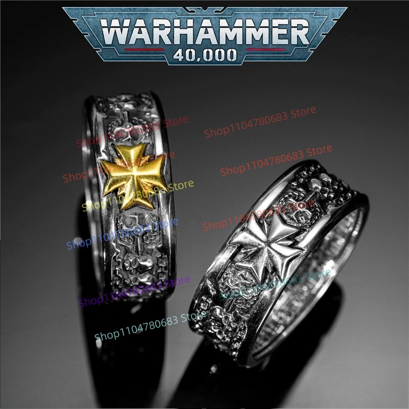 Model Kit Warhammer - แหวนคำสาบานนักรบเทมพลาร์สีดำ 40K คุณภาพสูง ของสะสม เครื่องประดับ อนิเมะ