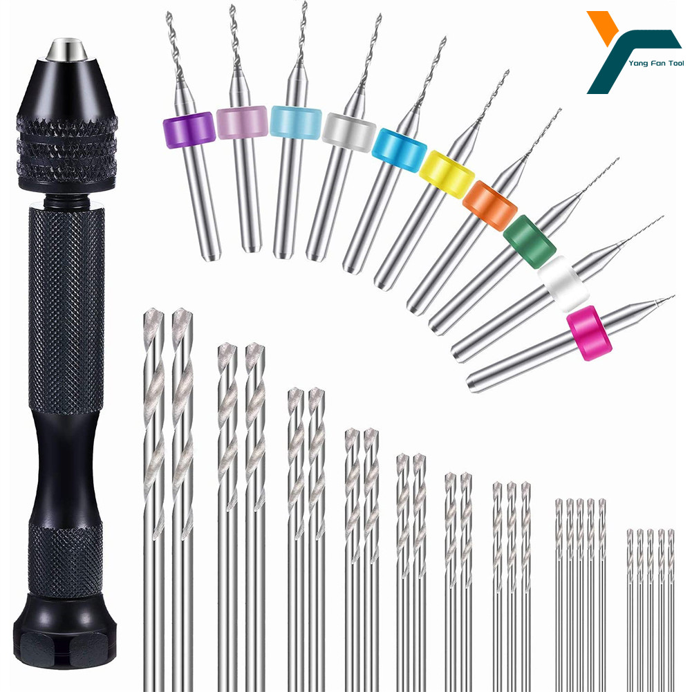 Pin Vice Micro - ชุดดอกสว่านสว่านปากกาขนาดเล็ก36ชิ้นเครื่องมือเจาะแบบหมุนสำหรับงานไม้งานฝีมืองานไม้เครื่องมือเจาะเครื่องเจาะขนาดเล็ก PCB