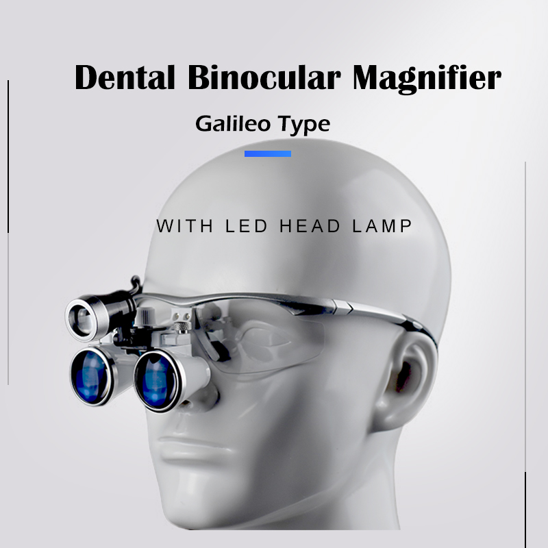 Magnifier With Light - ทันตแพทย์ Loupes โคมไฟ Lab ทันตกรรมทางการแพทย์แว่นขยายไฟหน้าไฟหน้าทันตกรรมและผ่าตัด Head