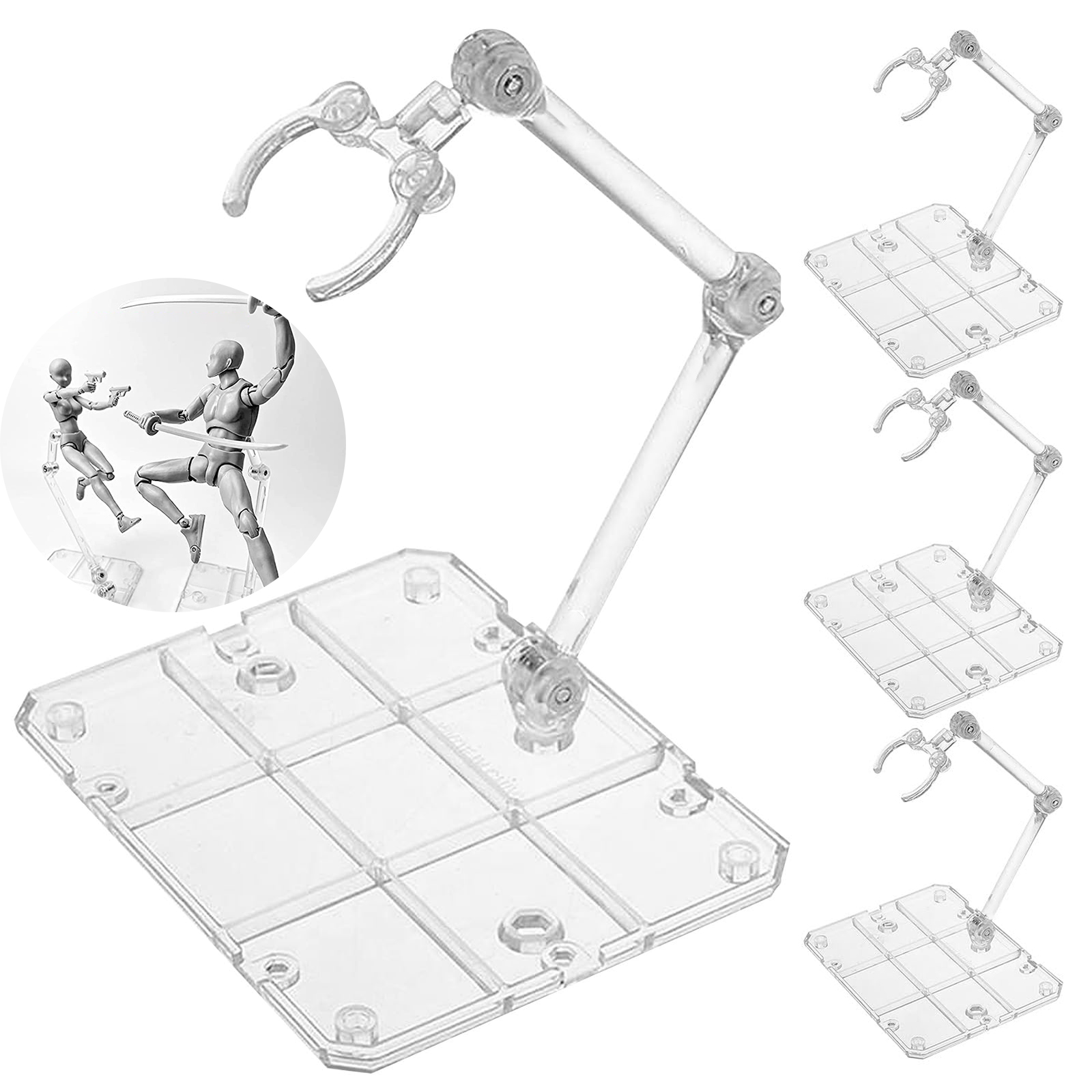 Model Kit Jms - Clear Action Figureขาตั้ง,ชุดAction Figureผู้ถือจอแสดงผลฐานตุ๊กตาสนับสนุนสําหรับHG RG SD