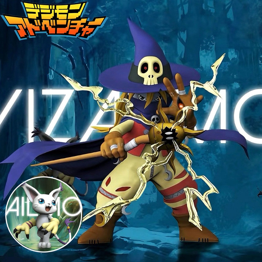 Model Kit Digimon - 3.5-11.5 ซม.อะนิเมะเอกวาดอร์ผจญภัยรูป Wizarmon และ Tailmon ตัวเลขการกระทํา