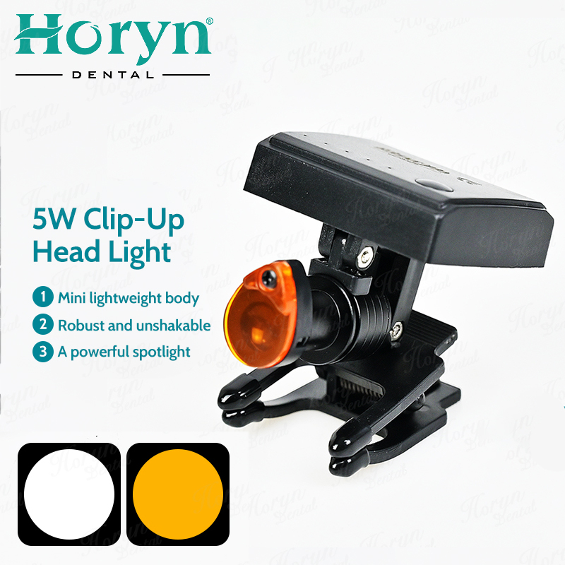 Magnifier With Light - ทันตกรรม 5W ไร้สาย LED ไฟหน้าพร้อมคลิปกล้องส่องทางไกลแบบพกพาสําหรับทันตแพทย์ Loupe