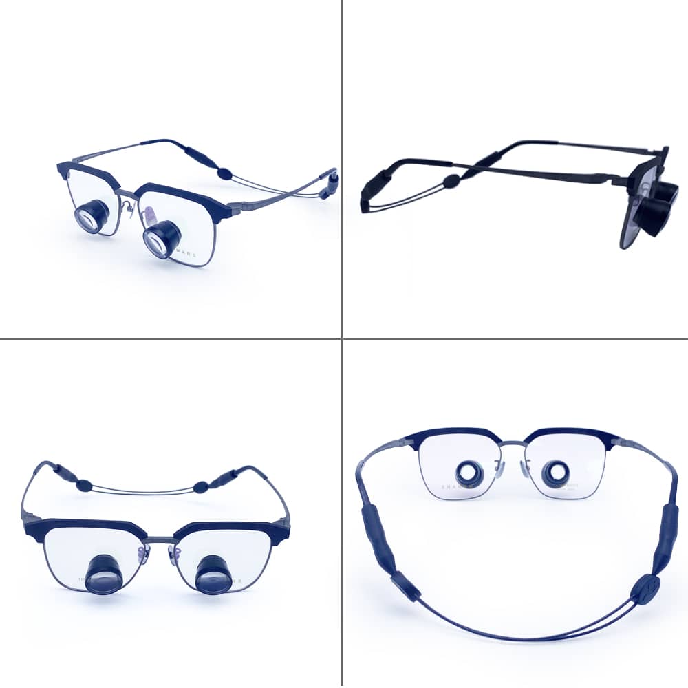 Magnifier With Light - แว่นขยายสำหรับทันตกรรม แว่นขยายแบบฝังในทางการแพทย์, แว่นขยายแบบมีกรอบ, แว่นขยายน้ำหนักเบาพิเศษ กำลังขยายต่ำ 2.5